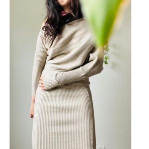 Venus Boatneck Oatmeal Sweater Dress Sz S